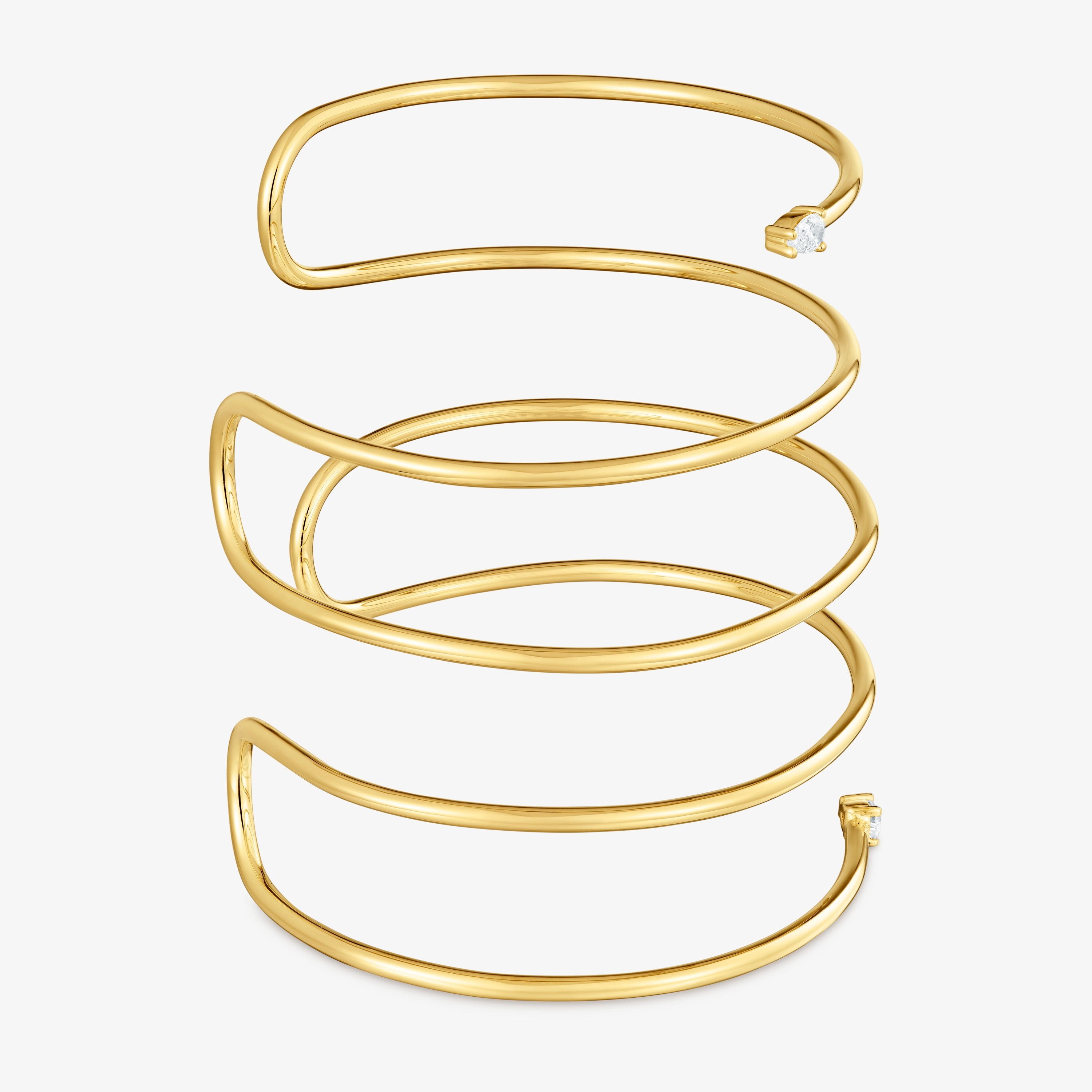 Double bangle with 18K gold vermeil and laboratory-grown diamonds Lio LGD