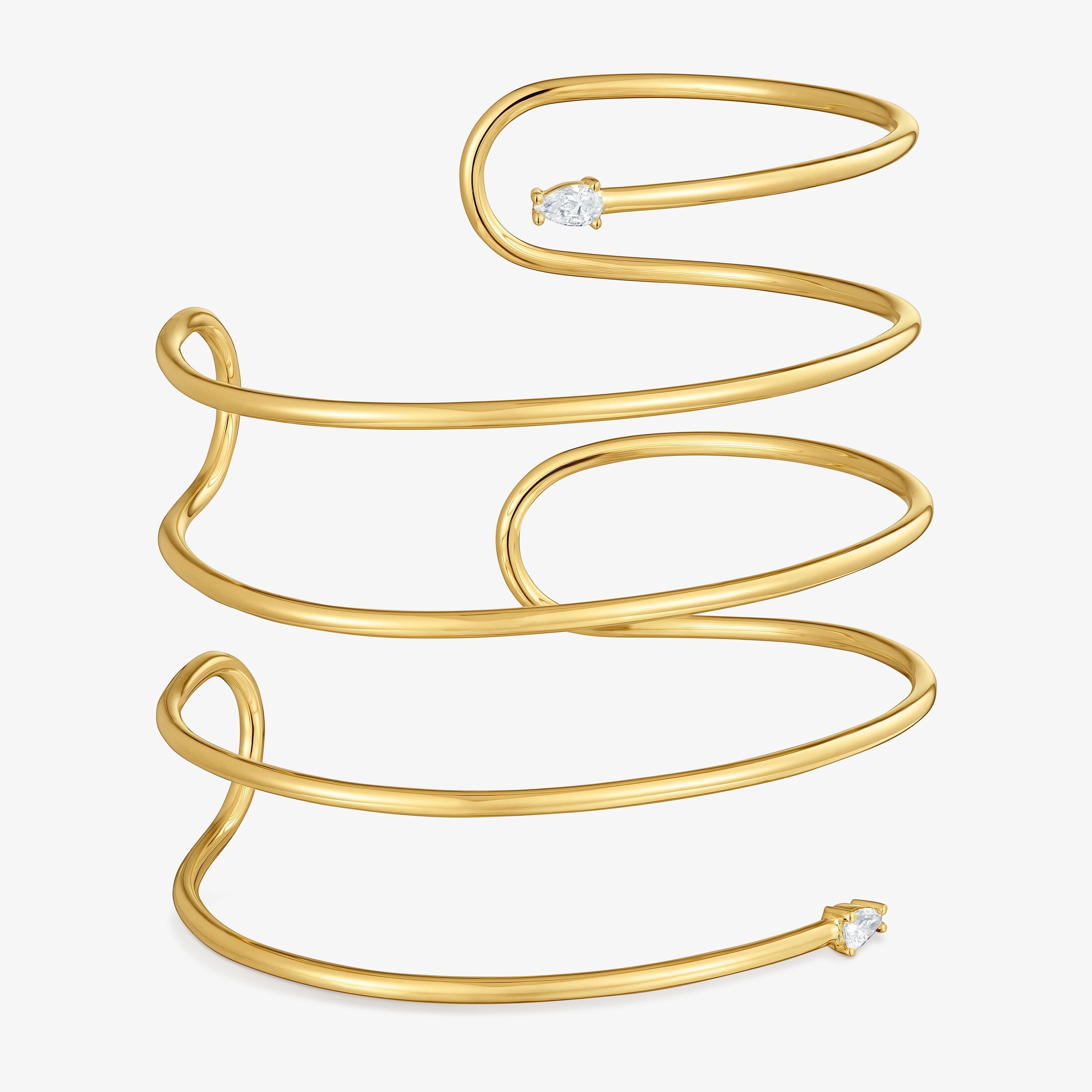 Double bangle with 18K gold vermeil and laboratory-grown diamonds Lio LGD