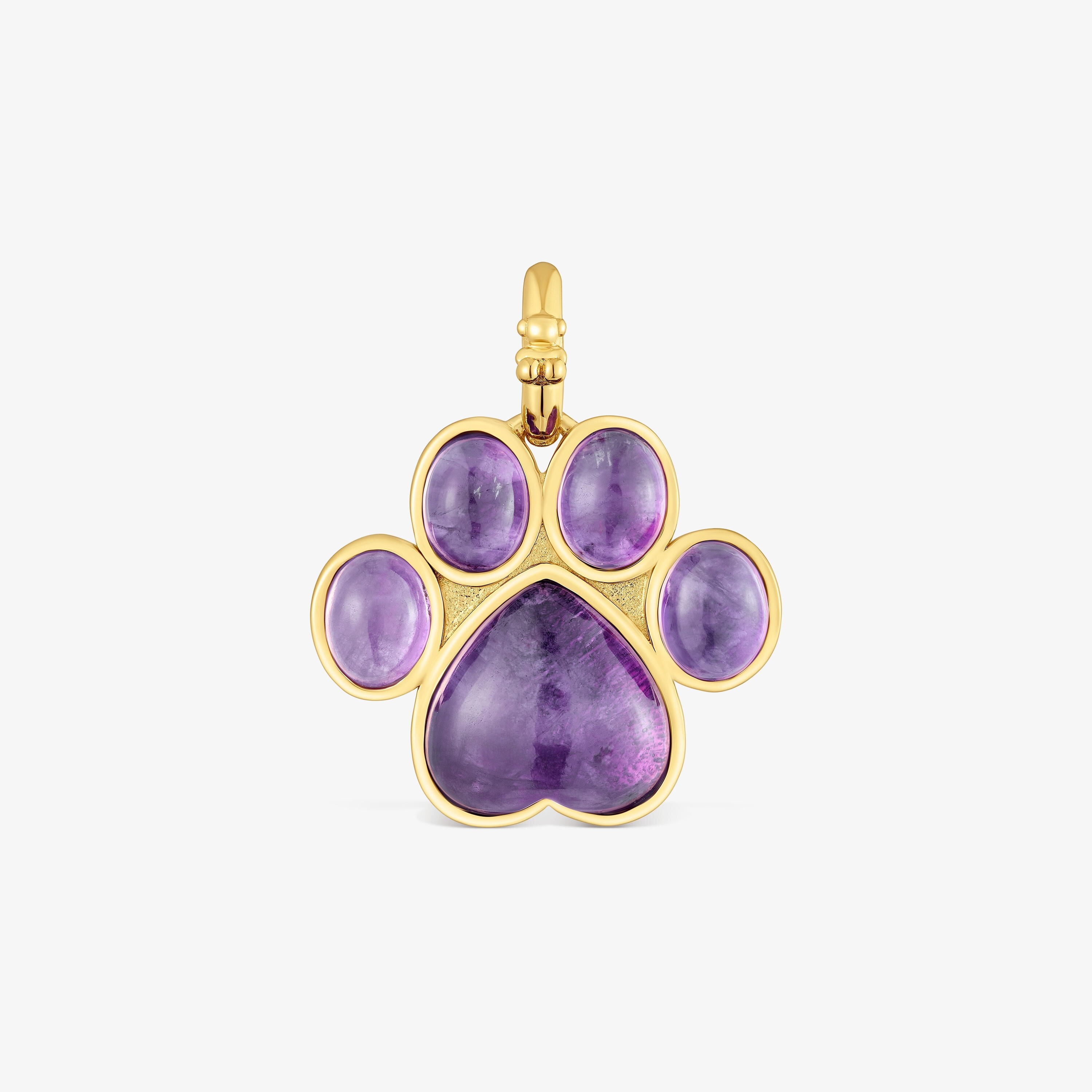 Paw-print Pendant with 18K gold vermeil and amethyst Medallions | TOUS
