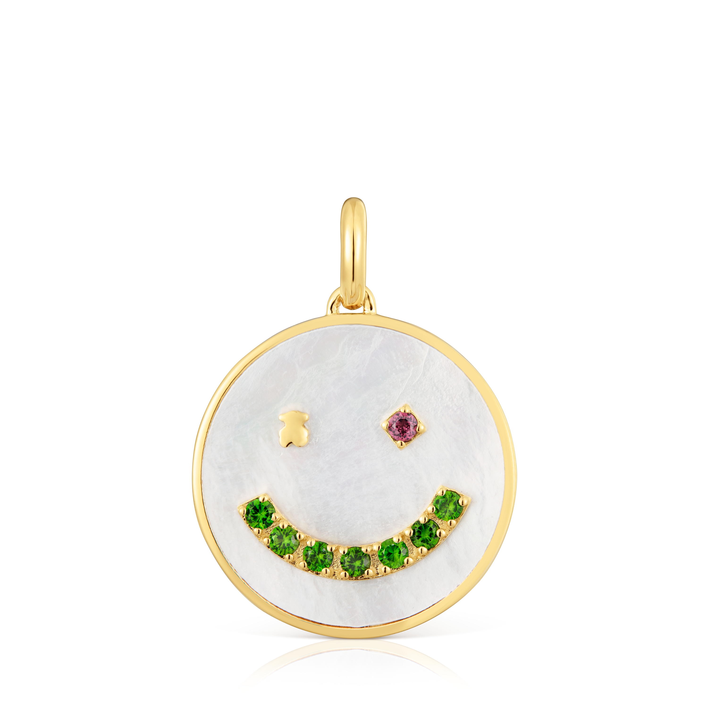 アクセサリー smile Smile Pendant with 18kt gold plating over silver, mother-of-pearl