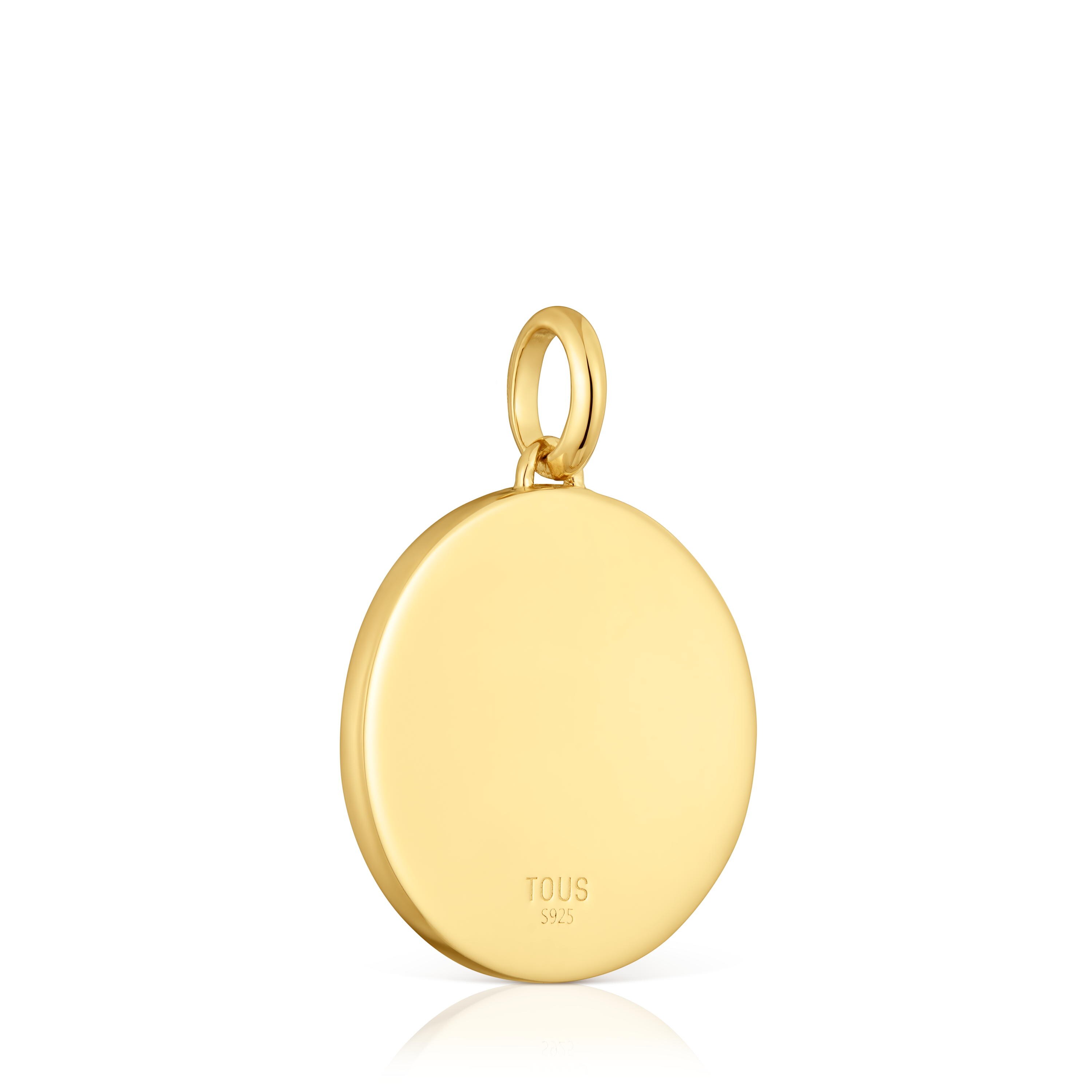 Smile Pendant with 18kt gold plating over silver, mother-of-pearl