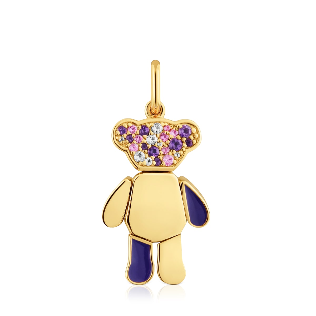 Tous - Colgante Oso Con Baño De Oro 18 Kt Sobre Plata Y Amatistas Teddy Bear - Lila