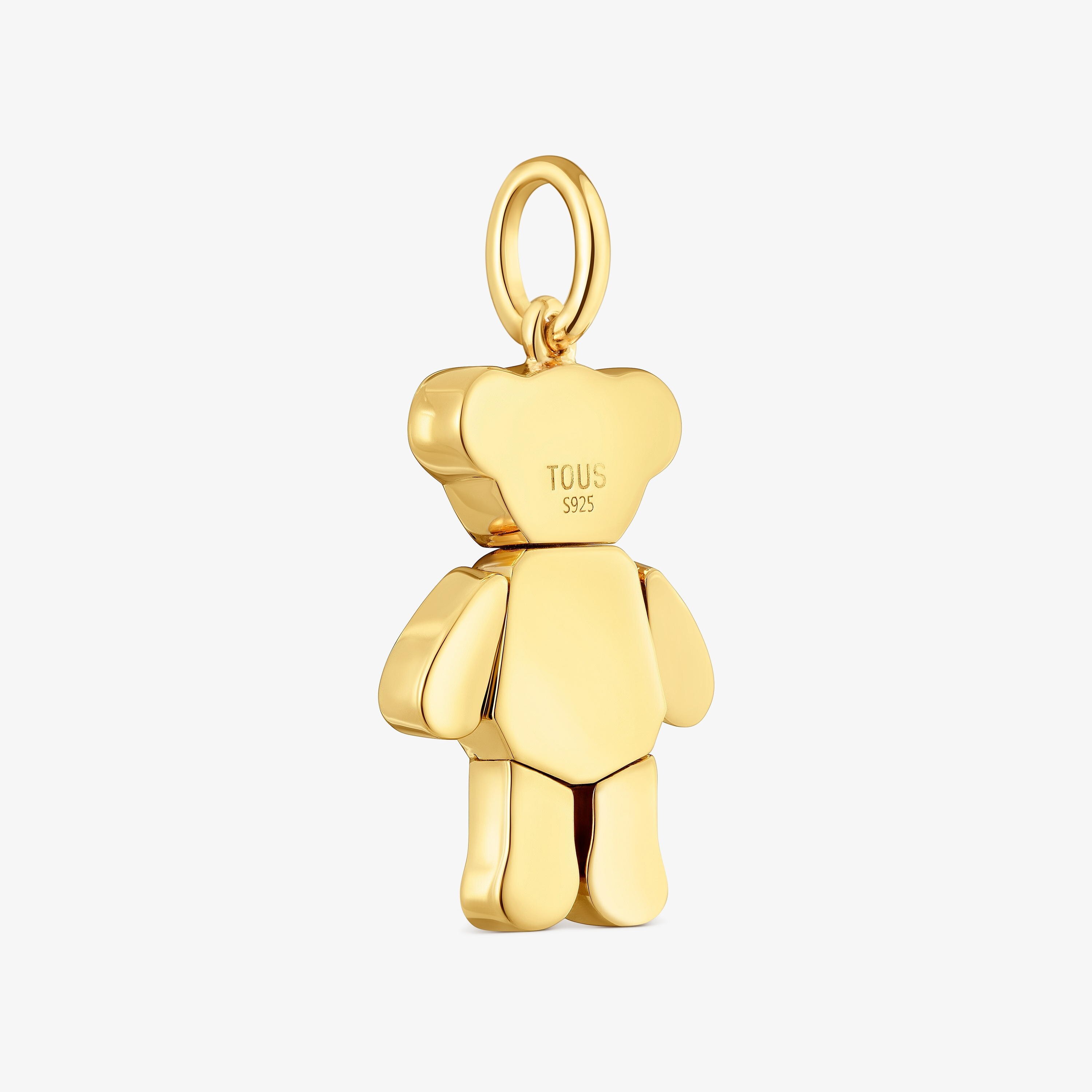 Bear Pendant with 18K gold vermeil and amethysts Teddy Bear