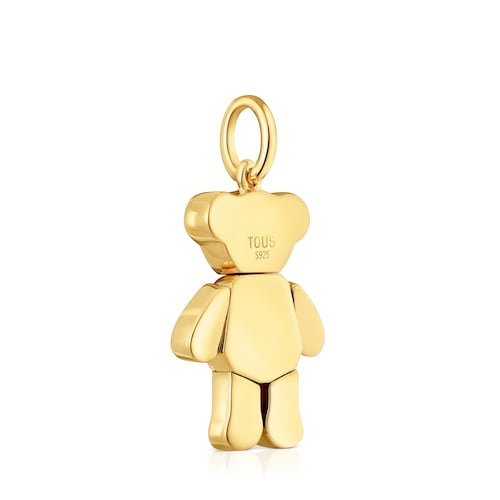 Colgante oso con baño de oro 18 kt sobre plata y amatistas Teddy Bear