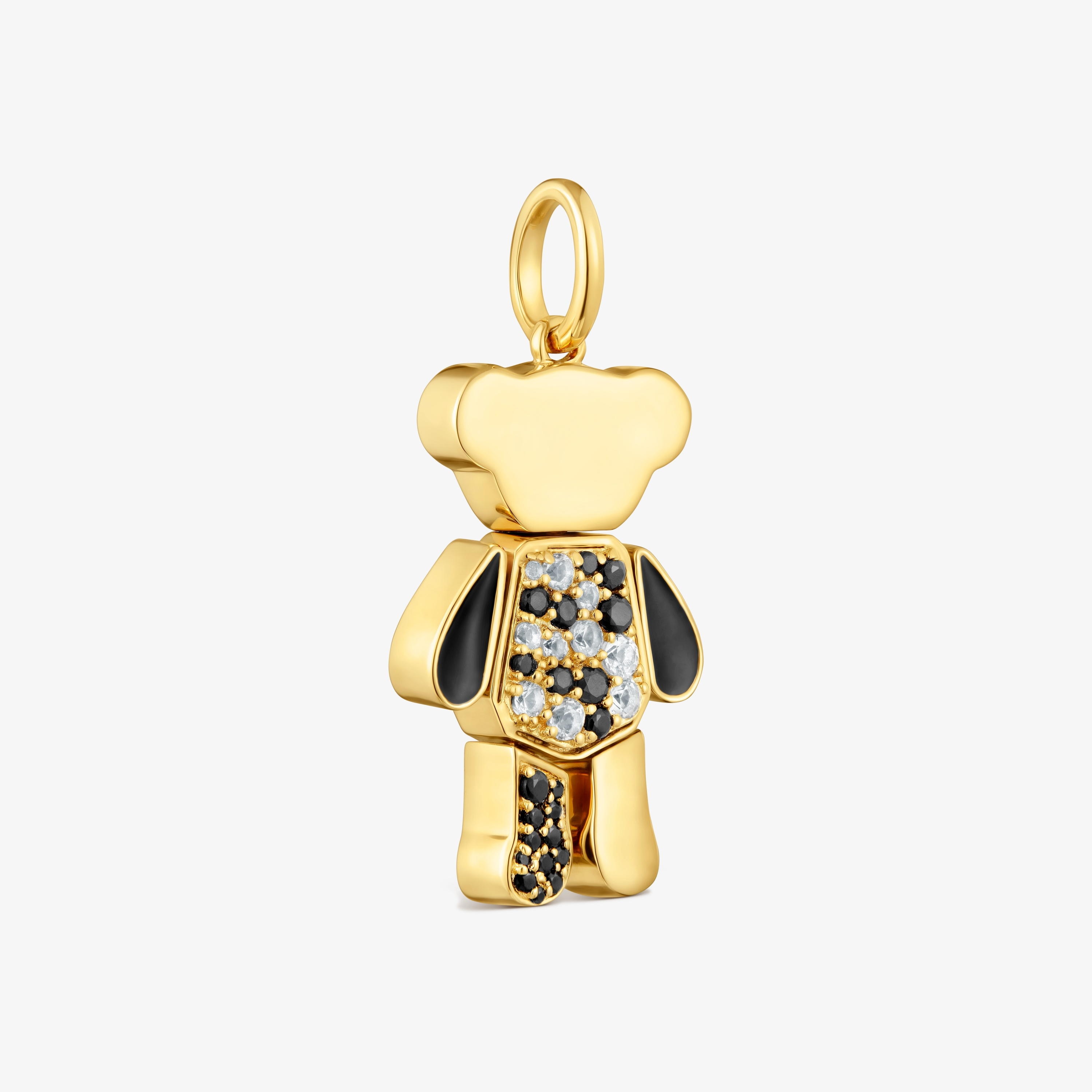 Bear Pendant with 18K gold vermeil and gemstones Teddy Bear