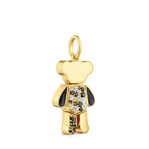 Colgante oso con baño de oro 18 kt sobre plata y gemas Teddy Bear