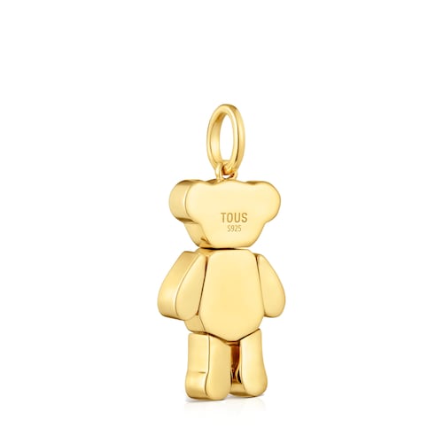 Colgante oso con baño de oro 18 kt sobre plata y gemas Teddy Bear