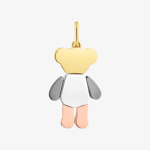 Pendente a orsetto in argento tricolore Teddy Bear