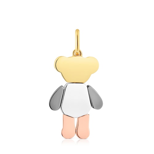 Colgante oso de plata tricolor Teddy Bear