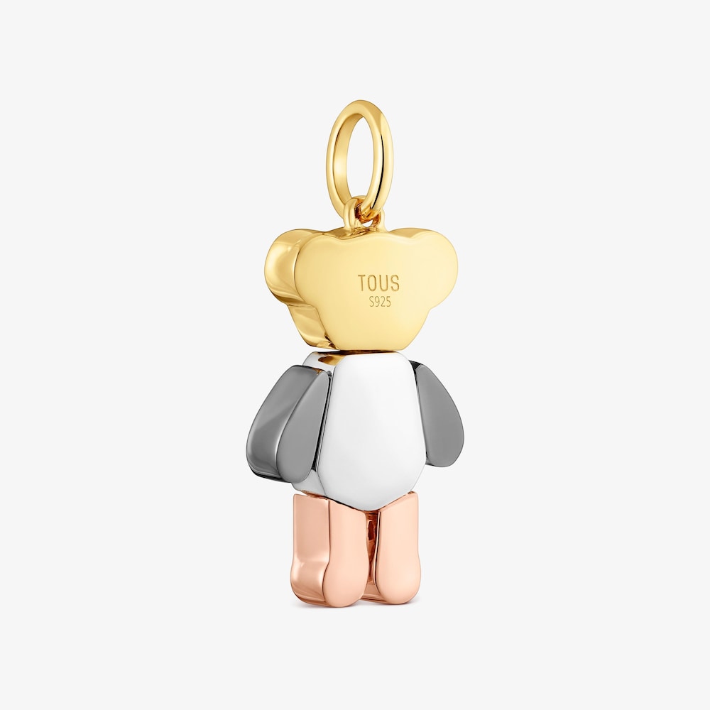 Tricolored silver bear Pendant Teddy Bear
