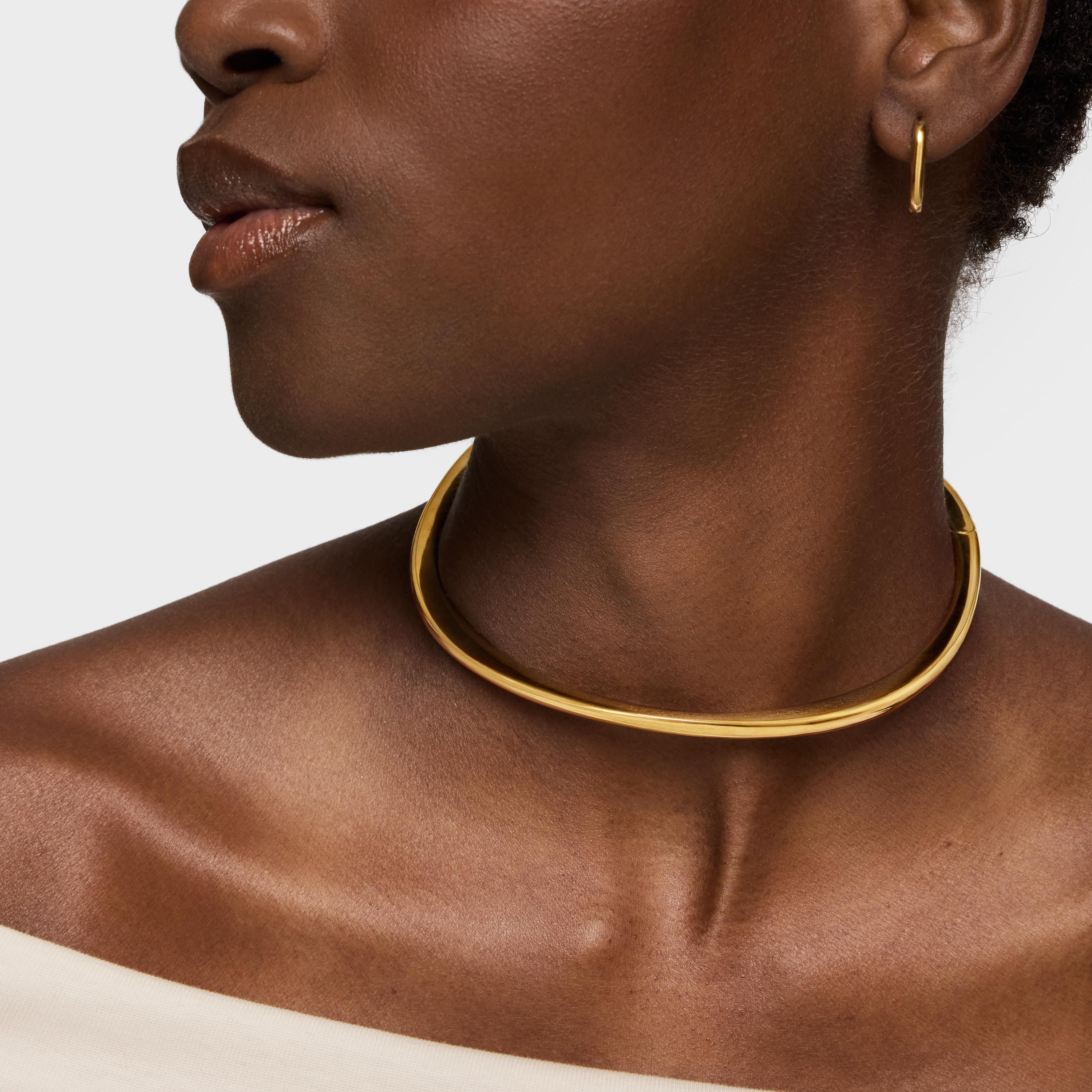 Open Necklace with 18K gold vermeil Line