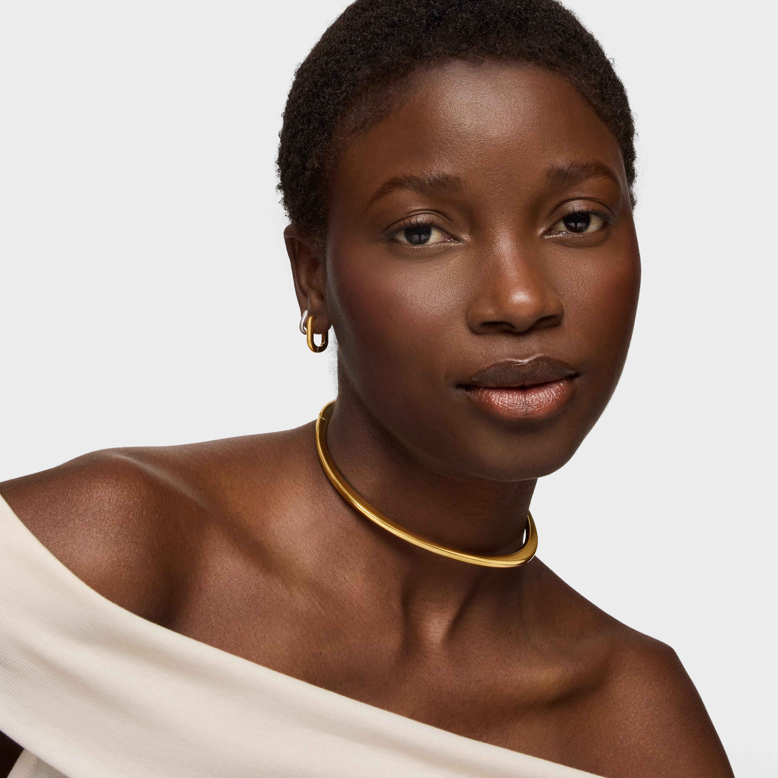 Open Necklace with 18K gold vermeil Line