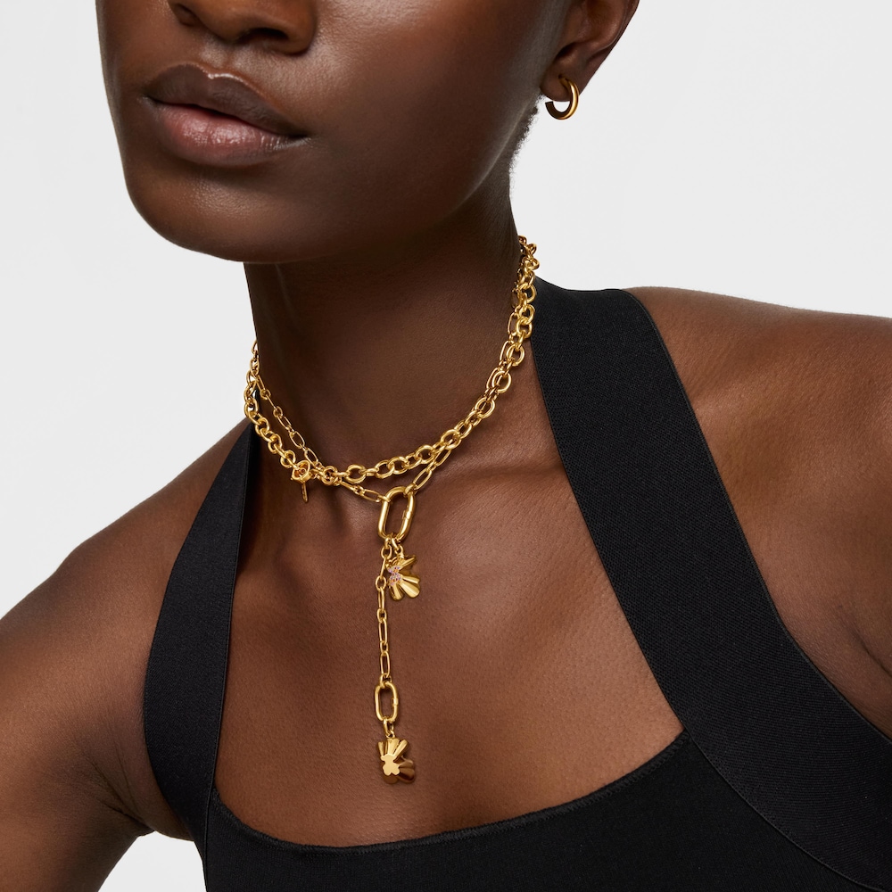 Colgante con ba&ntilde;o de oro 18 kt sobre plata oso proyectado y gemas TOUS Sweet 40s