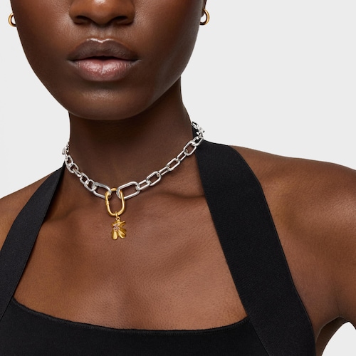 Colgante con baño de oro 18 kt sobre plata oso proyectado y gemas TOUS Sweet 40s