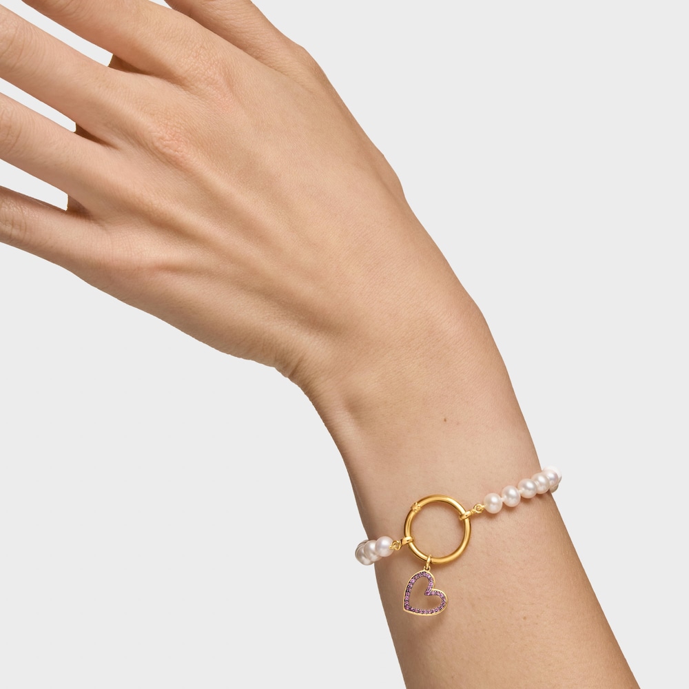 14K solid gold heart Pendant with rhodolite Medallions