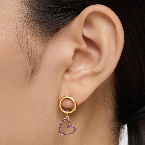 Colgante corazón de oro de 14 kt y rodolita Medallions