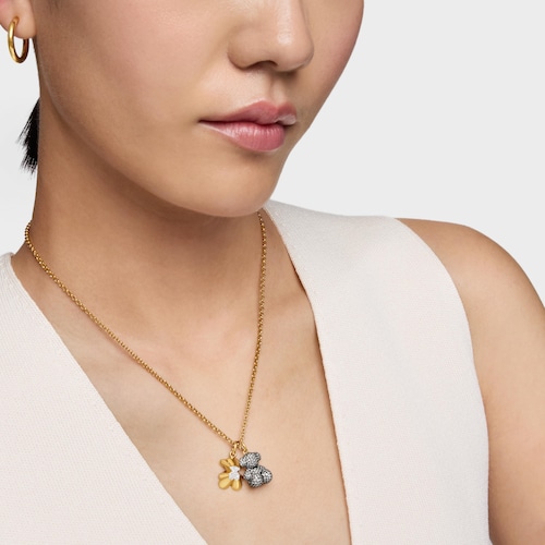 Colgante con baño de oro 18 kt sobre plata oso proyectado y diamantes TOUS Sweet 40s