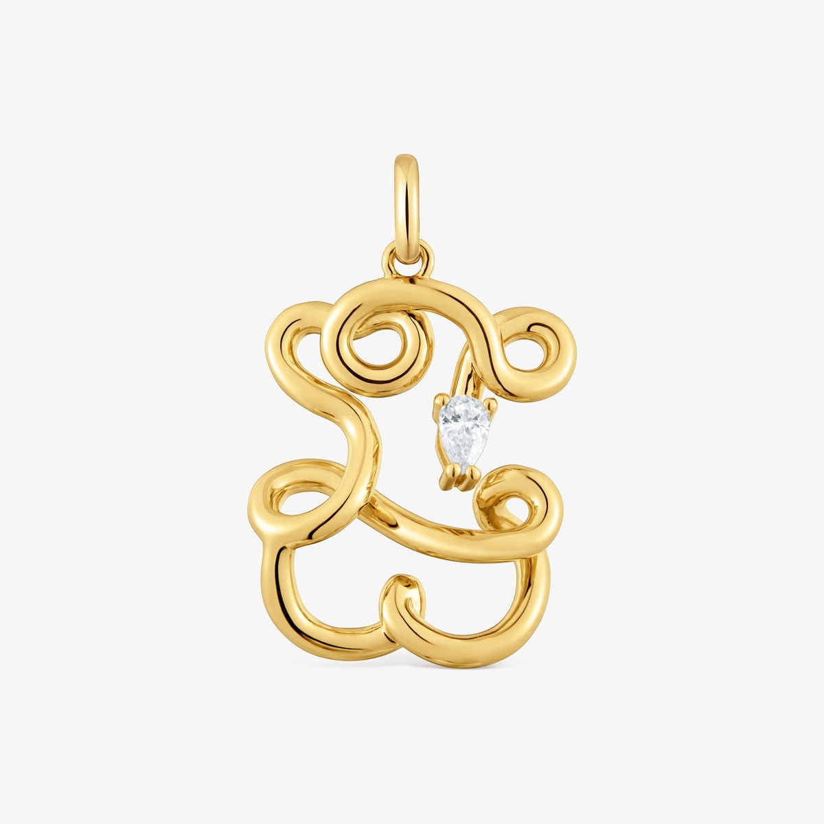 Tous - Colgante Oso Con Baño De Oro 18 Kt Sobre Plata Y Diamantes Creados En Laboratorio 22 Mm Lio Lgd - Transparente