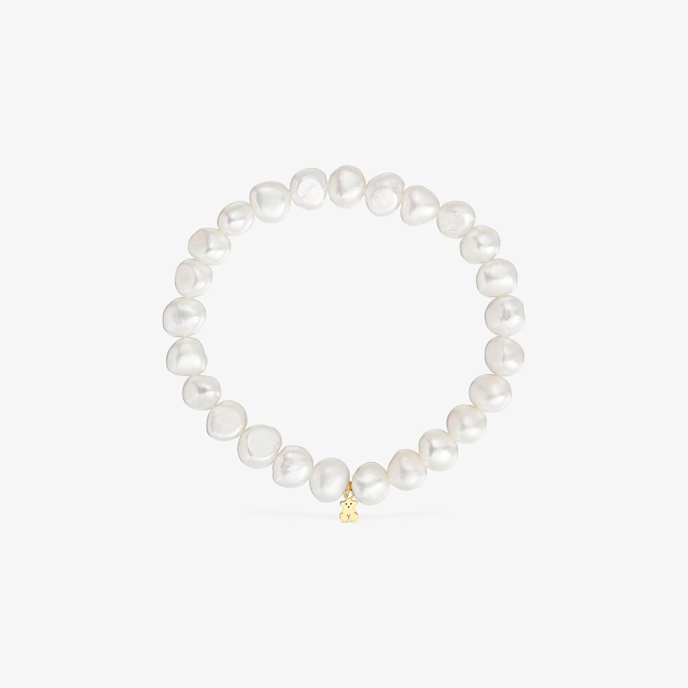 Pulsera el&aacute;stica de perlas cultivadas y oro 14 kt Sweet Dolls