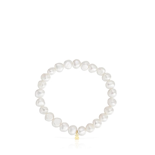 Cultured pearl and 14kt gold Elastic bracelet Sweet Dolls