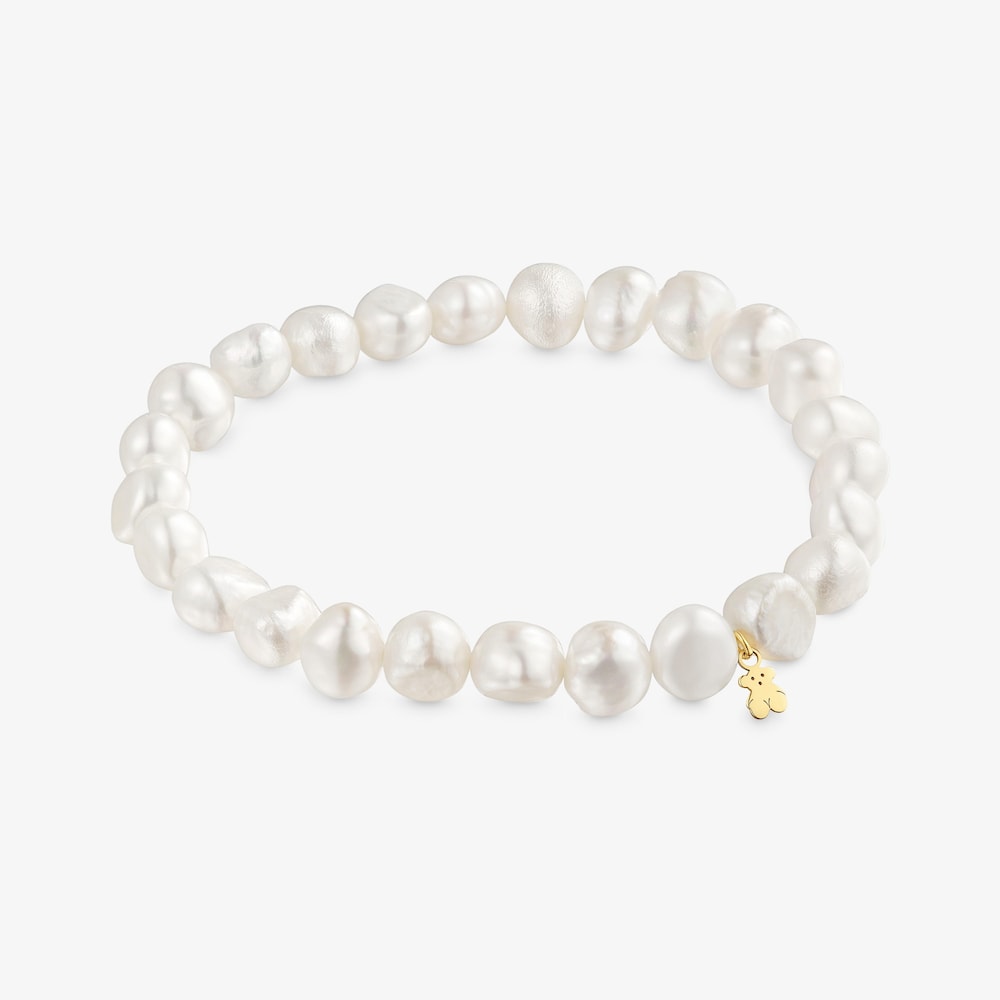 Pulsera el&aacute;stica de perlas cultivadas y oro 14 kt Sweet Dolls