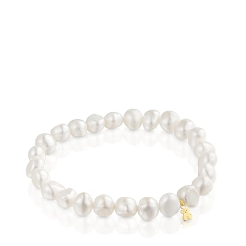 Cultured pearl and 14kt gold Elastic bracelet Sweet Dolls