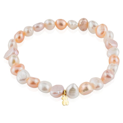 Cultured pearl and 14kt gold Elastic bracelet Sweet Dolls