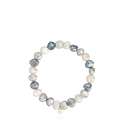 Cultured pearl and 14kt gold Elastic bracelet Sweet Dolls