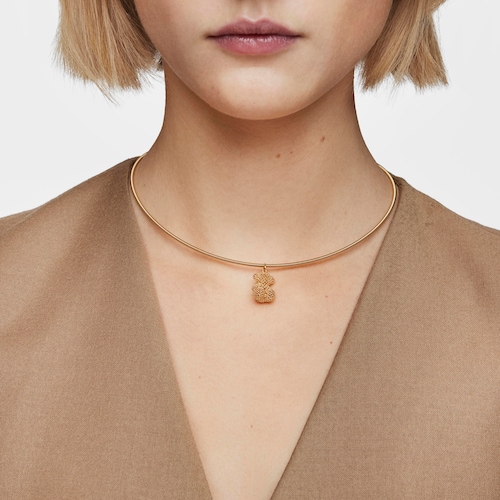 Small textured 14kt gold Bear pendant Bold Bear