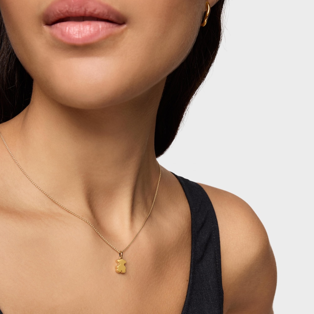 Small 14K solid gold Bear pendant Sweet Dolls