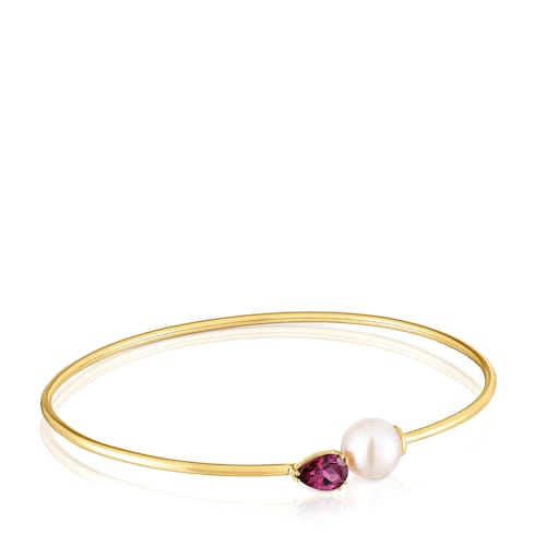 14kt gold, rhodolite and cultured pearl Bangle Ivette