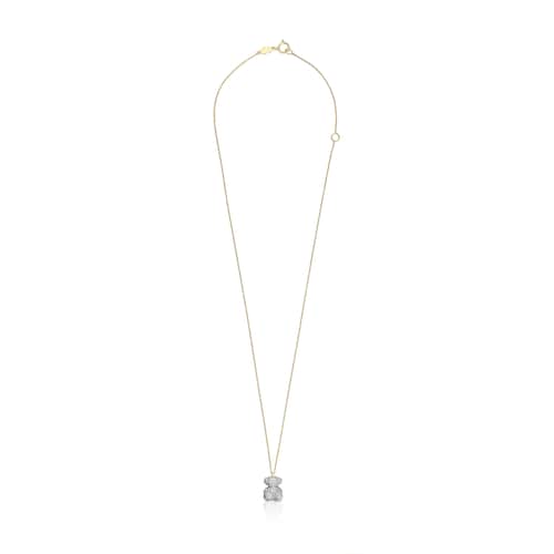 Bear Necklace with diamonds and 14kt gold Bold Bear