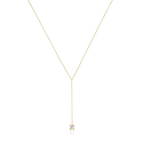 Collar corto de oro 14 kt y tanzanita Color Pills