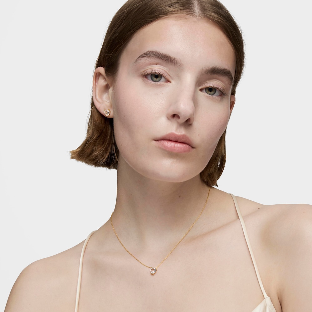 Collar corto de oro 14 kt y cuarzo cristal de roca Color Pills