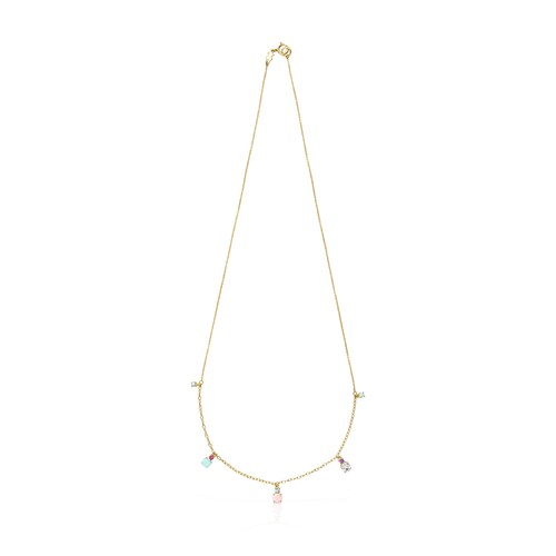 Collar corto de oro 14 kt con gemas Mini Ivette
