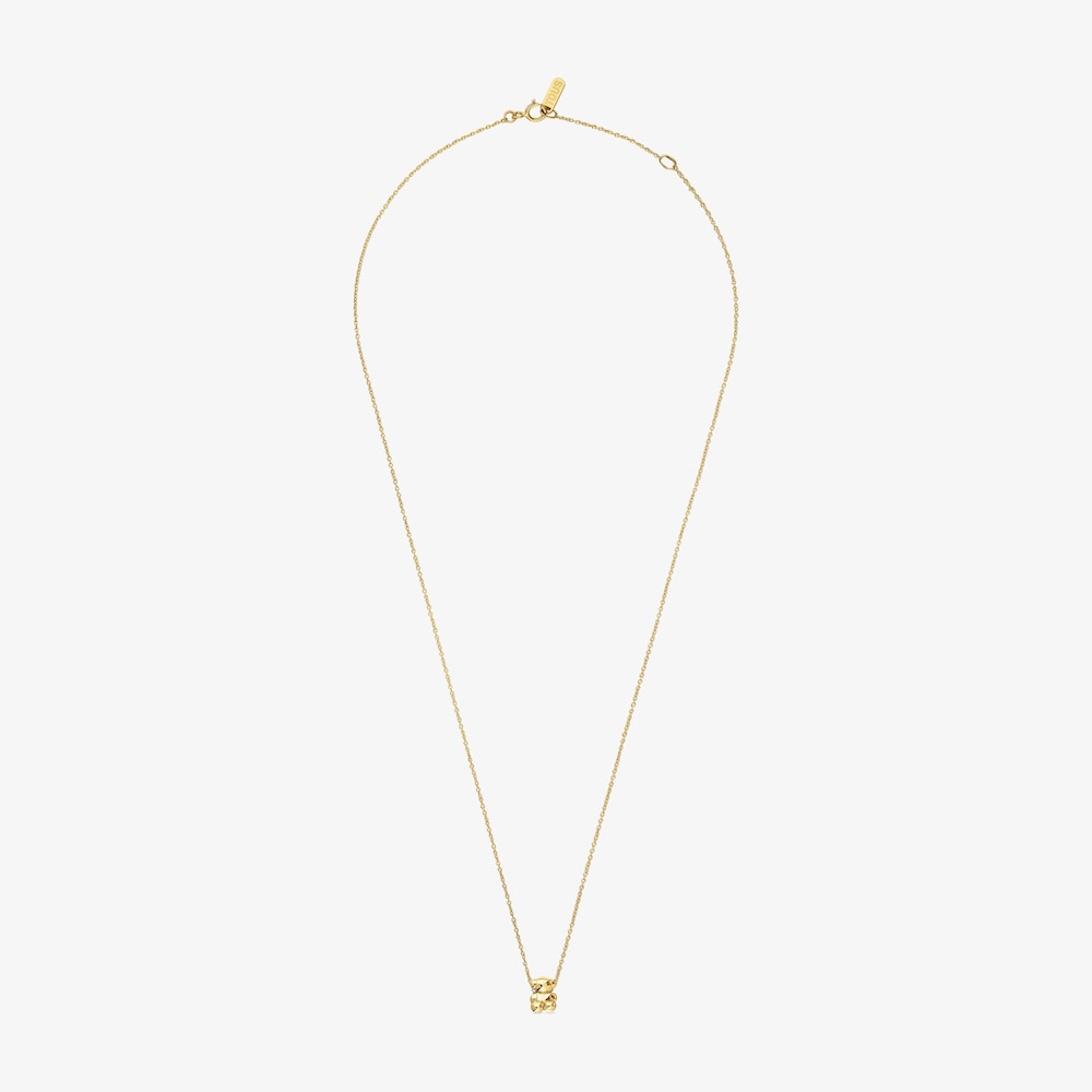 Short 14K solid gold and bear charm Necklace Bold Bear