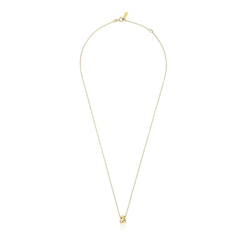 Short 14kt gold and bear charm Necklace Bold Bear