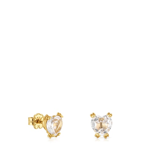 14kt gold and rock crystal quartz Earrings Color Pills