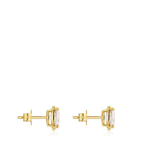 14kt gold and rock crystal quartz Earrings Color Pills