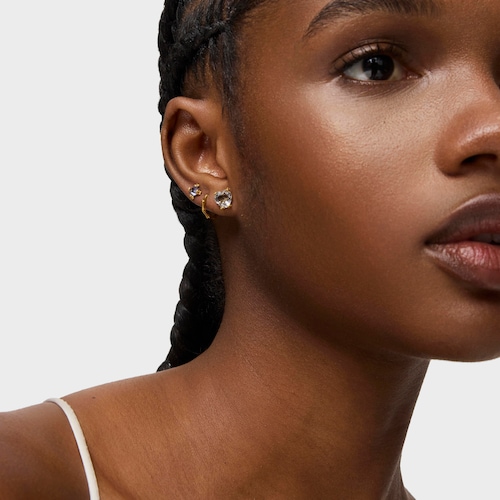 14kt gold and rock crystal quartz Earrings Color Pills