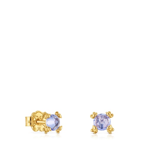 14kt gold and tanzanite Earrings Color Pills