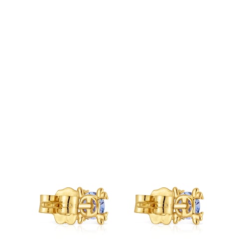 14kt gold and tanzanite Earrings Color Pills