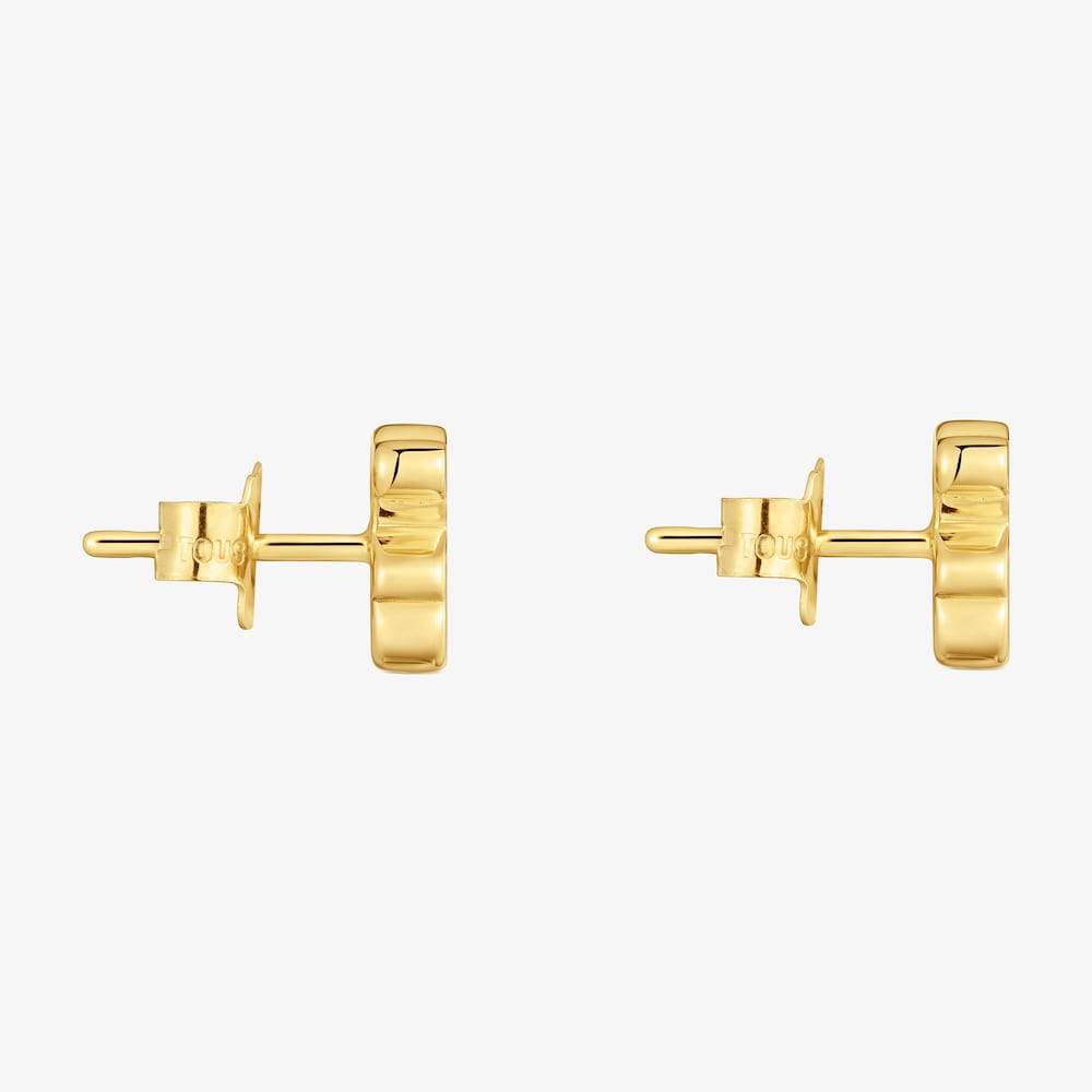 Small 14K solid gold Bear earrings Sweet Dolls