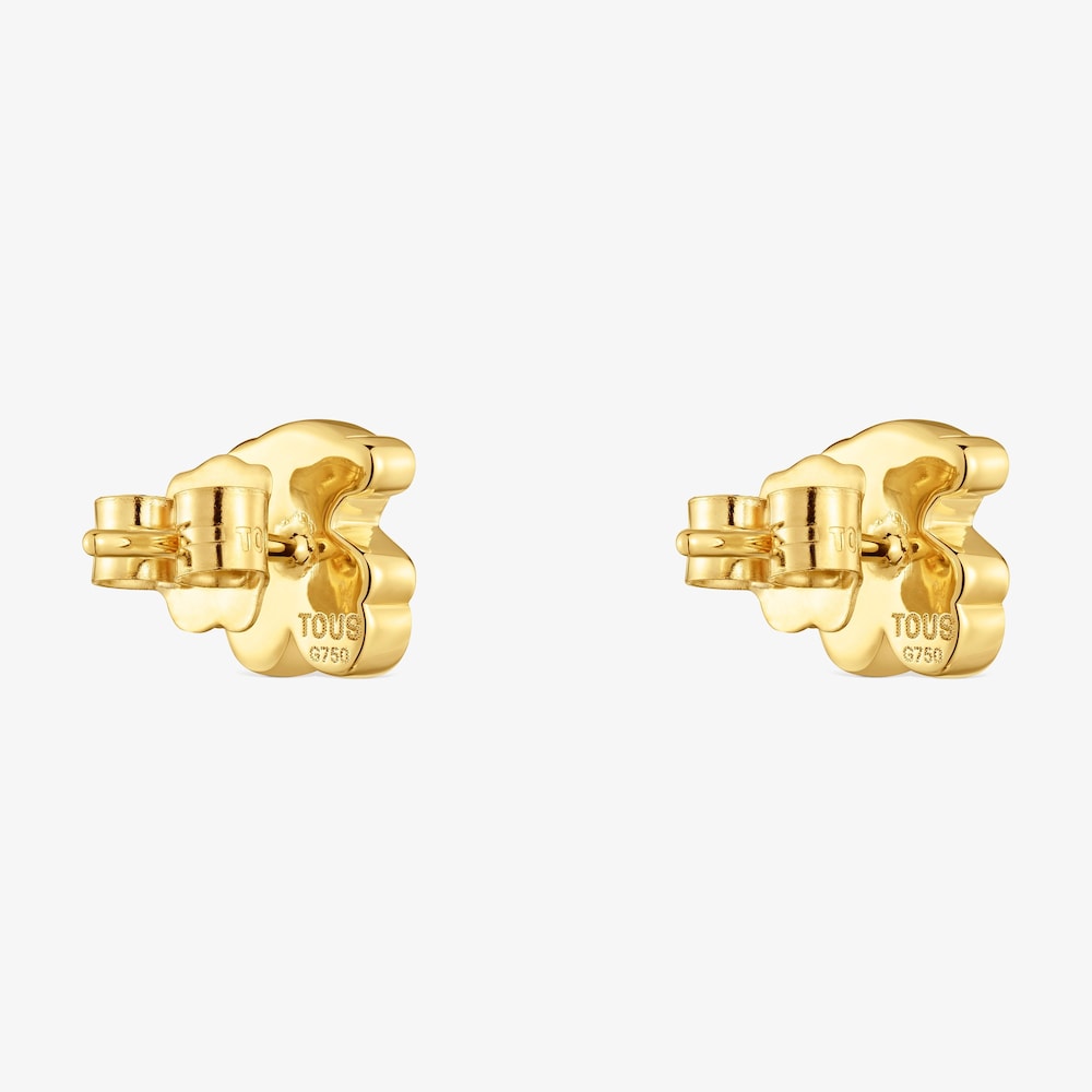 Small 14K solid gold Bear earrings Sweet Dolls