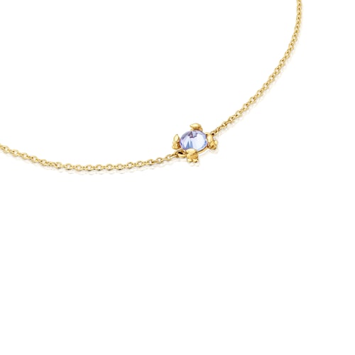 14kt gold and tanzanite Chain bracelet Color Pills