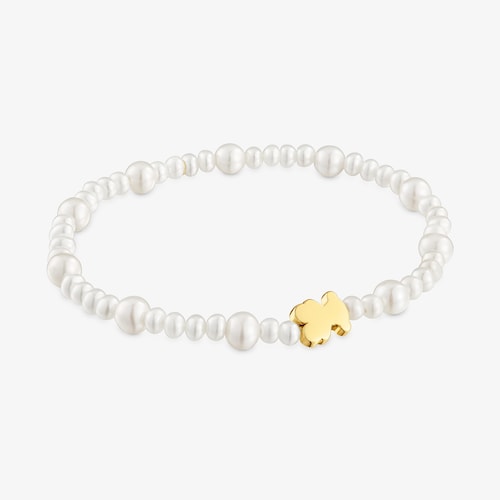 Cultured pearl and 14K solid gold Elastic bracelet Sweet Dolls