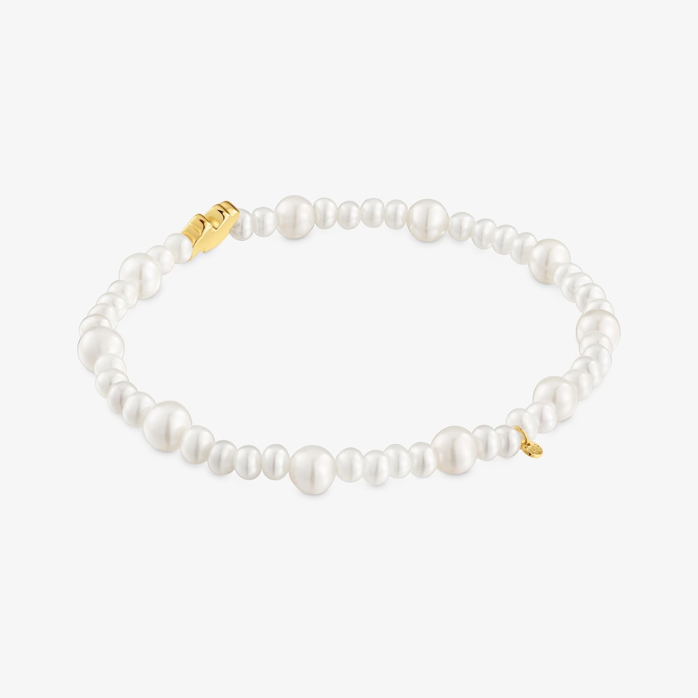 Pulsera el&aacute;stica de perlas cultivadas y oro 14 kt Sweet Dolls