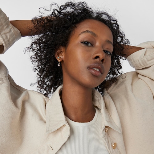 14kt gold Earrings with amazonite and treated ruby Mini Ivette