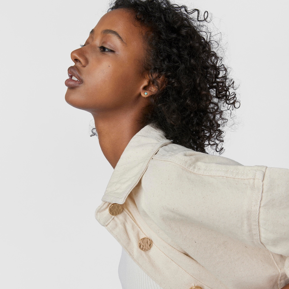 Pendientes de oro 14 kt con amazonita y rub&iacute; tratado Mini Ivette