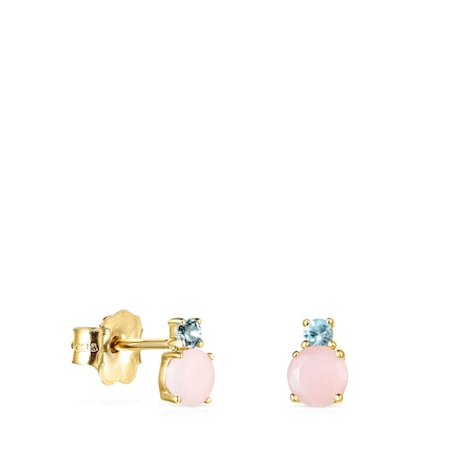 14kt gold Earrings with opal and topaz Mini Ivette